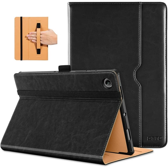 DTTO for Samsung Galaxy Tab A8 10.5 inch Case 2022, Premium Leather Business Folio Stand Cover with Built-in Hand Strap for Samsung Galaxy Tab A8 10.5’’ 2022 Model [SM-X200/X205/X207], Black
