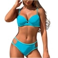 thumbnail image 2 of Hipattires Womens Bathing Suits Sky Blue 2 Piece Bikini Sets Comfortable Beach Graphic Swimwear Swimsuits, 2 of 6