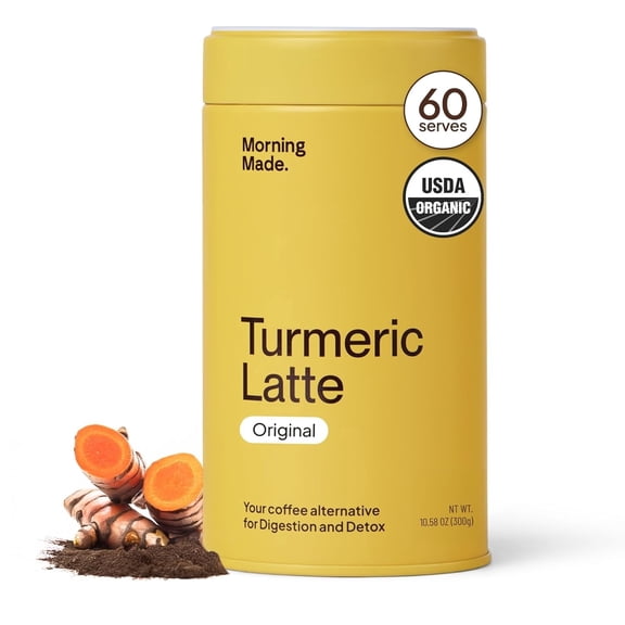 Morning Made Turmeric Latte Powder | Organic Turmeric & Spice Blend | Caffeine-Free Alternative | Sweetened | 10.6oz (60 Servings)