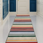 Runner Rug for Hallway Rainbow Design Multicolor 26 Inch or 31 Inch Wide by Your Length Choice Slip Resistant Rubber Backing Stain Resistant Pile Stair Runner