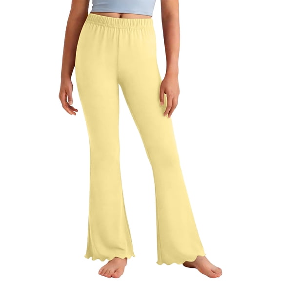 BLVB Girls Cotton Flare Leggings Kids High Waist Bell Bottoms Leggings Boot Cut Yoga Dance Lounge Pants for Girls 4–16 Years