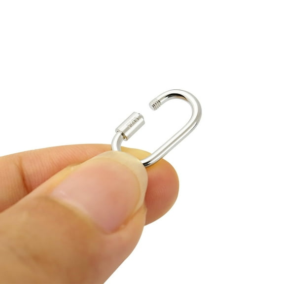 1pc 925 Sterling Silver Jewelry components Silver Carabiner Clas Link Lock Jump Ring p, Silver Hidden Clasp Jewelry Clasp and Toggles