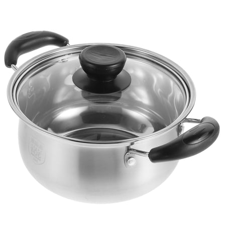 Tineasur Deep Stainless Steel Soup Pot with Lid for Cooking Stews Pasta and Lobster