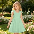 thumbnail image 4 of RTKFRFLM Big Girls Solid Color Dress Summer Casual Spaghetti Strap Tiered Sundress Everyday Camisole Skirt 3-10Y, 4 of 4