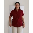 thumbnail image 2 of Guayabera Mujer Manga Corta Vino Barca e Spiggia Guayabera de tela de Lino, cómoda y fresca. Modelo de manga corta para mujer., 2 of 3