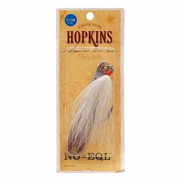 Hopkins Lures NO=EQL Spoon, Single Hook Bucktail, 2 oz, White