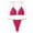 Hot Pink, variant on WREESH Womens Two Piece Swimsuit String Bikini Sets Fashion Solid Swimwear Bikini Split Swimsuit Set Beach Bathing Suit Red