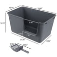 thumbnail image 4 of Ionoloy 2 Pack High Side Plastic Cat Litter Basin, Extra Large Litter Box with Scoop, Grey, 4 of 7