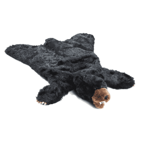 Plush Black Bear Animal Rug / Playmat, Small 24" x 36"