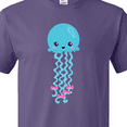 thumbnail image 4 of Inktastic Blue Jellyfish, Cute Jellyfish With Pink Ribbons T-Shirt, 4 of 5