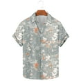 thumbnail image 2 of JURANMO Men's Hawaiian Short Sleeve Button Down Shirt Summer Tropical Flower Parrot Print Beach Aloha Party Wear Shirt Daily Sales Clearance Blue XXL, 2 of 6