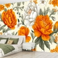 thumbnail image 2 of Peel and Stick Wallpaper Waterproof Vintage Large Floral Peony Retro Flower Peonies Rose Floral Orange Wall Mural Decor Self Adhesive and Removable 69in x 98in, 2 of 8