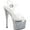 Clear/Silver Chrome/Multi Glitter Synthetic, variant on Women's Pleaser Esteem 708CHLG Quarter Strap Platform Sandal