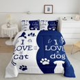 thumbnail image 6 of jejeloiu Kawaii Puppy Dogs Bedding Comforter Set,Pet Dog Paws Twin Comforter Sets,White Blue Bedding Set For Girls Boys,Ultra Soft Home Decor,2 Pieces, 6 of 8