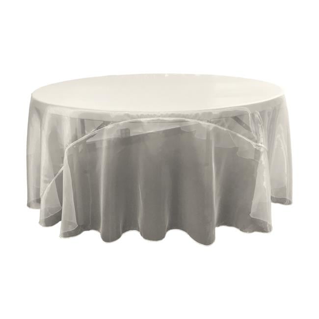 La Linen Tcorgz120r Whiteo11 Sheer Mirror Organza Round Tablecloth La Linen Tcorgz120r Whiteo11 Sheer Mirror Organza Round Tablecloth White 120 In