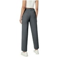 thumbnail image 7 of Lenpel Girls' Dress Pants Elastic High Waisted Straight Leg Twill Casual Trousers School Pants with Pockets 7-16 Y, 7 of 7
