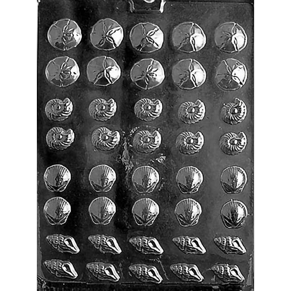 Grandmama's Goodies N033 Tiny Shell Assortment Chocolate Candy Soap Mold with Exclusive Molding Instructions