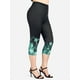 thumbnail image 1 of Leggings Capri Cintura Alta Estampado Floral Tamaño Plus Rosegal Leggings de talla grande, 1 of 5
