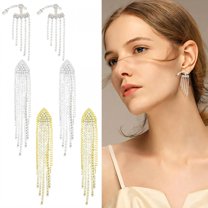 DESIGNICE 3 Pairs Statement Earrings for Women,Rhinestone Long Tassel Dangle Earrings for Women,Statement Earrings for Women Fashion Jewelry Gift,Style5