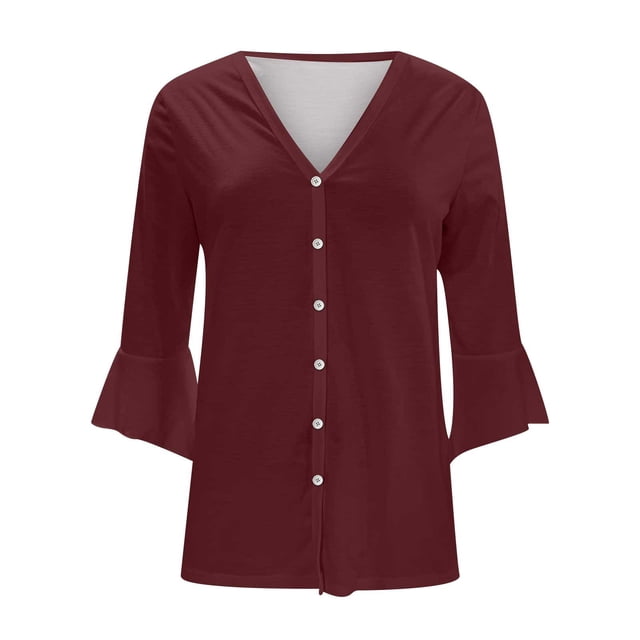 QUYUON Ladies Cardigans Lightweight Discount Long Sleeve Open Front Cardigans Polyester Plus Size Cardigans Women 4x-5x Cardigan Jacket Style Q-668 Winter Knit Sweater Outerwear Coat Red L