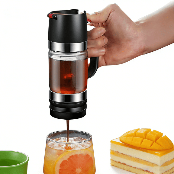 Glass Honey Pot, for Tea and Pancakes, Honey Dispenser No Drip, Black Handle Honey Dispenser