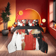 thumbnail image 2 of Erosebridal Literie Art Abstrait Moderne Format Double, Ensemble de Housse de Couette Dégradé Noir Rouge, Microfibre 7 Pcs, 2 of 5