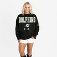 thumbnail image 4 of Women's Gameday Couture Black Miami Dolphins Oversized Level Up Black Label Premium Fleece Sweatshirt, 4 of 6