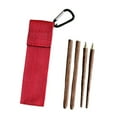 thumbnail image 4 of CoudarTitie Reusable Foldable Detachable Travel Chopsticks with Storage Bag, Portable Wooden Brown, 4 of 9