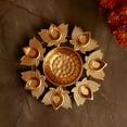thumbnail image 3 of Diya Shape Flower Decorative Urli Bowl for Home Handcrafte Bowl for Floating 14", 3 of 4