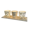 thumbnail image 2 of Xihbxyly Juego de Candelabros de Geometría Europea, Diseño Moderno de Hierro, Bandeja de Metal Negro y Madera, Ideal para Salas de Estar y Cafeterías, Decoración para Bodas, Juego de 3 Piezas, Sin Ve, 2 of 4