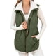 thumbnail image 3 of Chaquetas y abrigos casuales sin mangas y sin capucha para mujer, chalecos de invierno para mujer, chaqueta polar sin mangas, cuello alto con cremallera, abrigo largo cálido con cordón y bolsillos, ro, 3 of 8