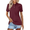 thumbnail image 2 of vigerkar Womens Polo Shirts Short Sleeve Summer Work Business Lapel Collared Tops Dressy Casual Button Cotton Golf Blouse , XL, 2 of 5