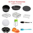 thumbnail image 2 of Juego de accesorios para freidora de aire 12 en 1 aptos para 4.8qt-6.3qt Cake Barrel Pan Rack Mat Kit 6 piezas - kaili Sencillez, 2 of 5