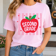 thumbnail image 5 of Back To School Shirt, Personalized Grade Level Shirt, Custom Apple School Outfit, Pink Teacher Student Tee, First Day Of School Gift, 5 of 10
