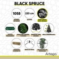 thumbnail image 4 of Árbol De Navidad semi Nevado Negro Artego Black Spruce Premium Material Ramas PE Pino Navideño 220 Cm De Alto con base de metal maleta transportadora, 4 of 8