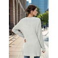 thumbnail image 5 of Women'S 2025 Fall Fashion Cardigan Soft Knit Cardigan for Women Long Sleeve Open Front Coat with Pockets Light gray S, 5 of 9
