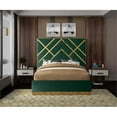 thumbnail image 4 of Maklaine Contemporary Rich Velvet Queen Bed in Green, 4 of 8