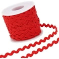 thumbnail image 1 of 1 Roll 27yd/25m RIC Rac Trim Ribbon Christmas Wave Sewing Bending Fringe Trim 5mm/0.2 inch for Sewing Flower Making Wedding Party Lace Ribbon Craft Christmas Red, 1 of 9