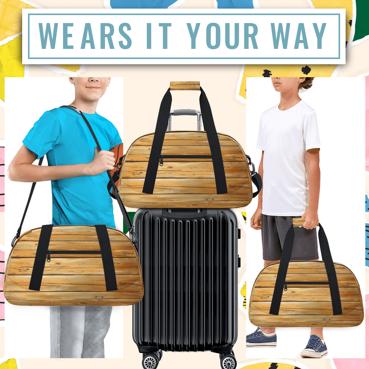 Herdesigns Sports Duffle Bags Travel Duffle Bag Gym Bag Farmhouse Country Wood Weekender Travel Bag Waterproof Overnight Bag Carry On Travel Tote Bag Dance Bags