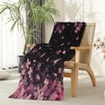 thumbnail image 5 of Cherry Blossom Night Sky Lightweight Flannel Printed Blanket - Ultra Soft & Warm, All-Season Cozy Plush for Couch, Bed, Office, Camping Nap - Perfect Decorative Gift, 5 of 10