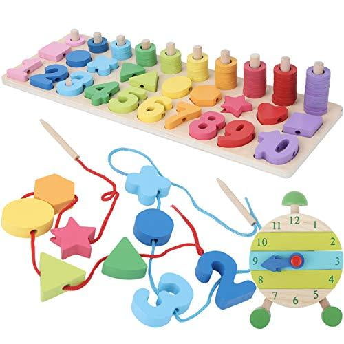 Montessori Kids Counting Math Learning Training Toy Beads Square Bar Toys 
