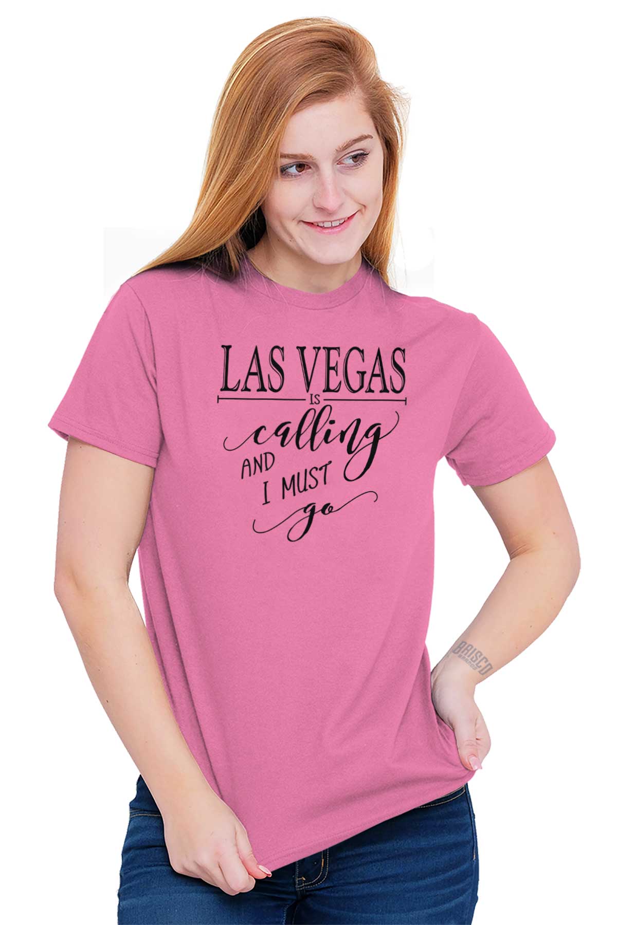 Las Vegas is Calling I Must Go Women's Graphic T Shirt Tees Brisco Brands M - image 5 of 6