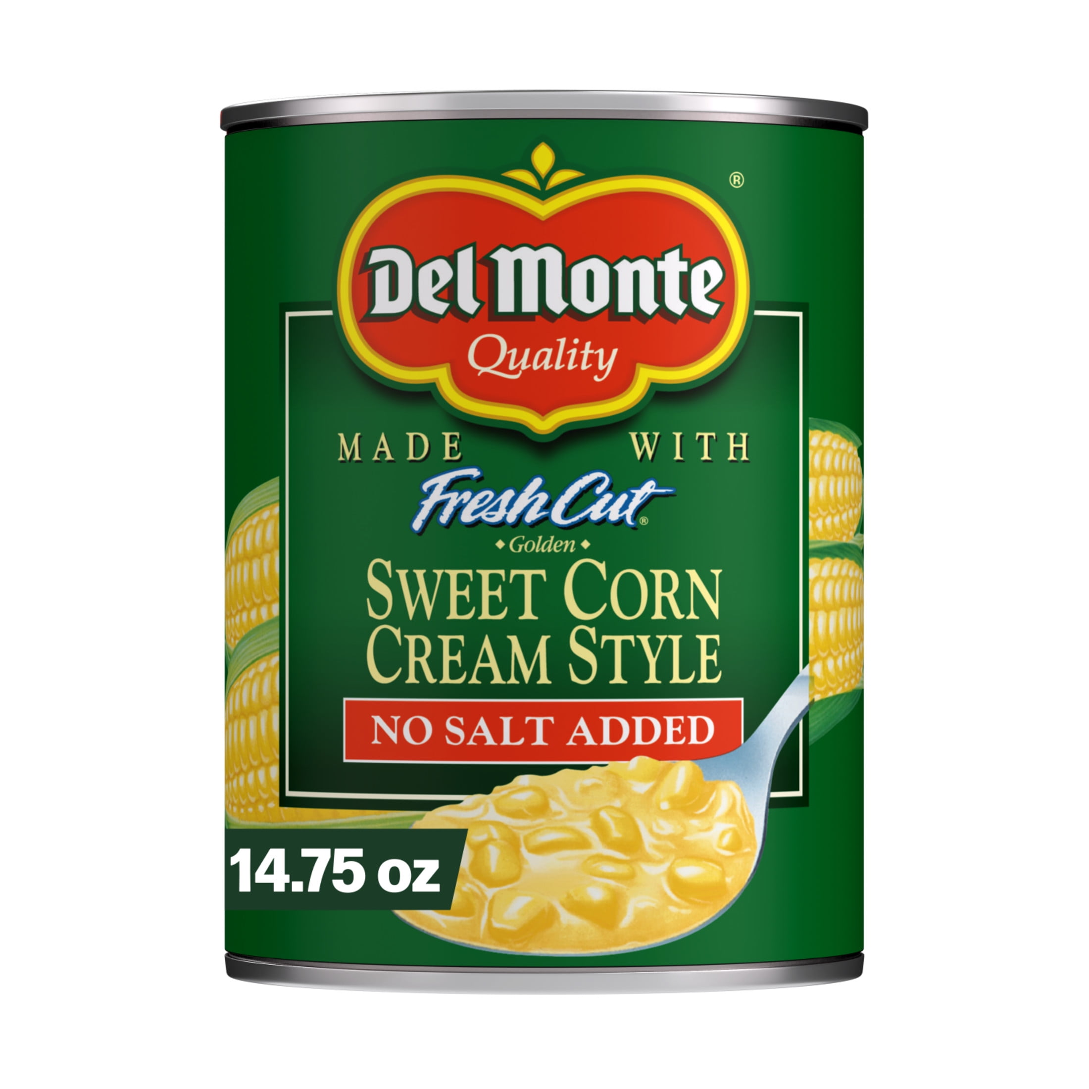 (12 pack) Del Monte No Salt Added Golden Sweet Corn Cream Style, 14.75 oz Can, Canned Vegetables