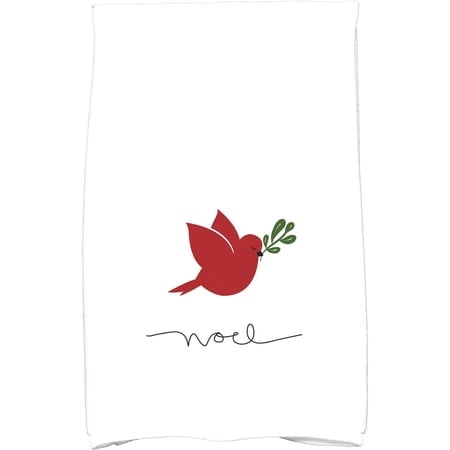 Simply Daisy 18" x 30" Noel Bird Holiday Animal Print Kitchen Towel
