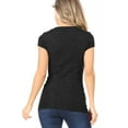 thumbnail image 4 of Moa Collection Women Casual Solid V-Neck Short Sleeve Basic T-Shirt Top, 4 of 4