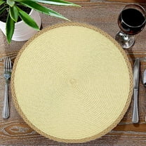 Round Braided Placemats 15inch, Natural Water Hyacinth Place Mats,Boho Rattan Placemats Natural Hand-Woven Water Hyacinth Placemats, Farmhouse Weave Place Mats