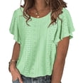 thumbnail image 1 of Camiseta de Mujer Minnieouse Con Volantes Color Sólido Verde Claro XL, 1 of 6