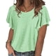 thumbnail image 2 of Camiseta de mujer Sonducket con volantes color sólido Verde claro L, 2 of 6