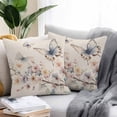 thumbnail image 3 of Outdoor Pillow Cover Blue Butterfly Flowers Set of 2 Waterproof Throw Pillowcases Linen Background Decorative Patio Furniture Pillows for Couch Garden Indoor & Outdoor Use, 3 of 9