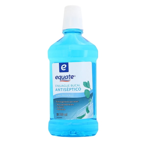 Enjuague bucal Equate antiséptico sabor menta azul 500 ml